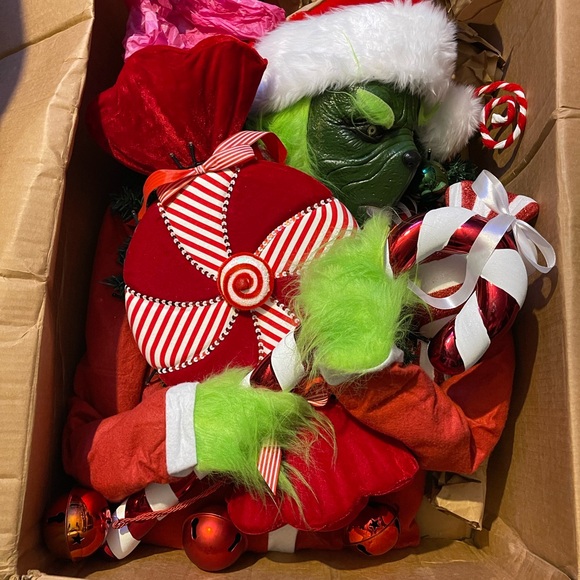 Other - Grinch Christmas Decor with Candy Cane